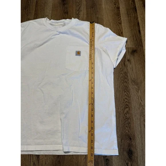Carhartt Boys XL 16-18 White Loose Fit Short Sleeve Pocket T-Shirt Logo - Picture 9 of 10